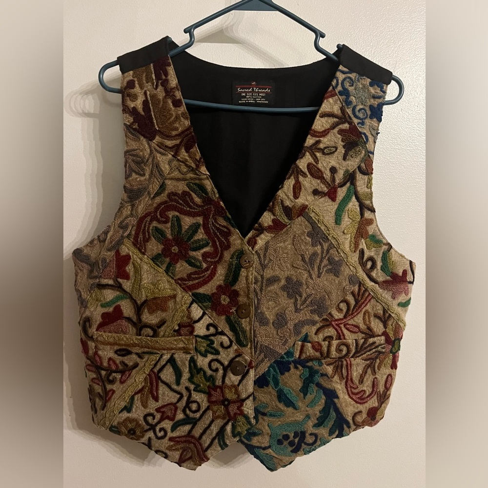 Sacred Threads floral vest